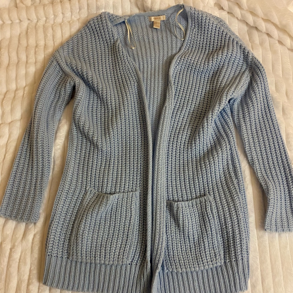 💙 Forever 21 Light Blue Y2K Oversized and Long Ribbed Sweater